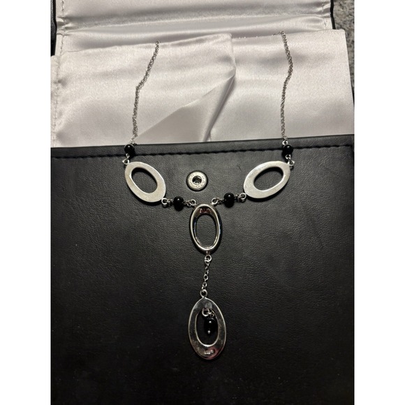 Jewelry - Silver Necklace With Black Bead Accents From D Geller & Sons